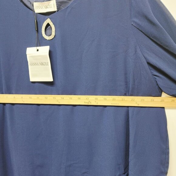 Hanna Nikole Womens Plus Size Layered Dress With Beaded Accent Size 24W - Picture 9 of 9